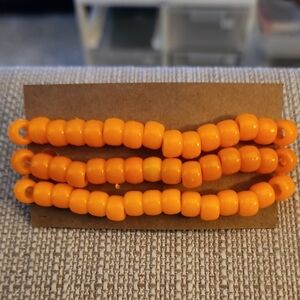 Bright Orange Beaded Bracelet Set